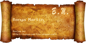Benya Martin névjegykártya