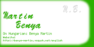 martin benya business card